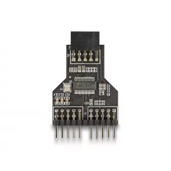 DeLOCK 60045 cable gender changer 9 pin USB 2.0 2 x 9 pin header Black