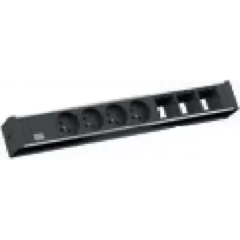 Bachmann Universal power extension 3 m 4 AC outlets Indoor Black Silver