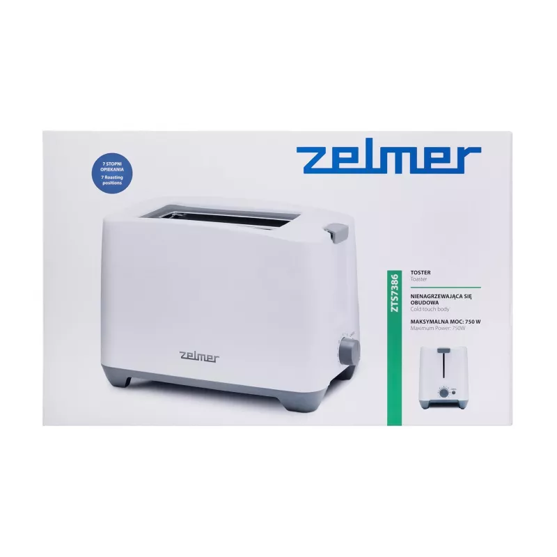 Zelmer ZTS7386 toaster 2 slice(s) 750 W White