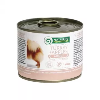 Wet dog food nature’s protection Adult Small — Turkey & Apples, 200 g, gluten‑free, sugar‑free, for small breeds