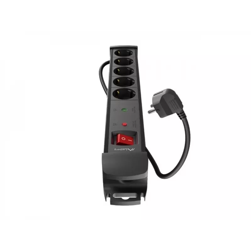 Power Extension Cord Lanberg SP1-05F-0500-BK 5m 5 AC Outlets Indoor Black