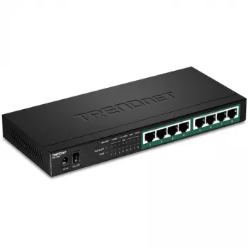 TRENDnet TPE TG84 - Switch - 8 x 10/100/1000 (PoE+) - Desktop, wall-mountable - PoE+ (120 W)