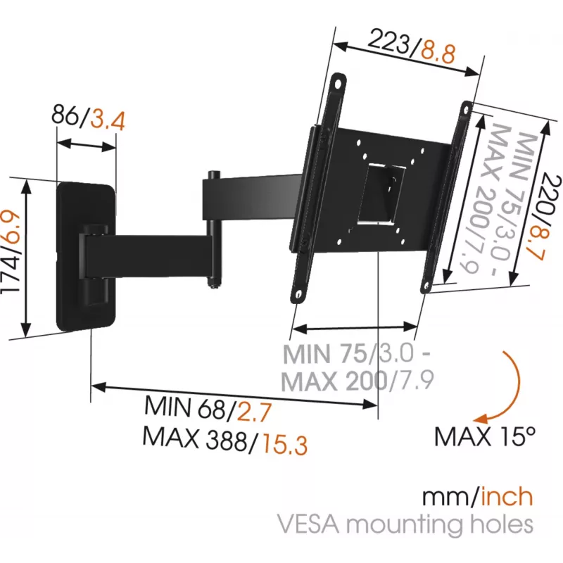 Vogels MA2040-A1 TURN Wall Mount 19-40