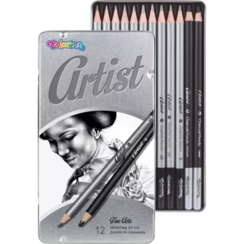 Colorino sketching art set 80118PTR — 12-piece sketching pencils and accessories