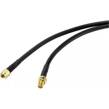 SpeaKa Professional Antenna Cable Extension [1x RP-SMA-Plug - 1x RP-SMA-Socket] 2.00 m Black (SP-9226160)