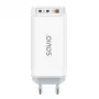 SAVIO LA-07 GaN 65W mains charger, USB, QC4.0+, PD 3.0, White