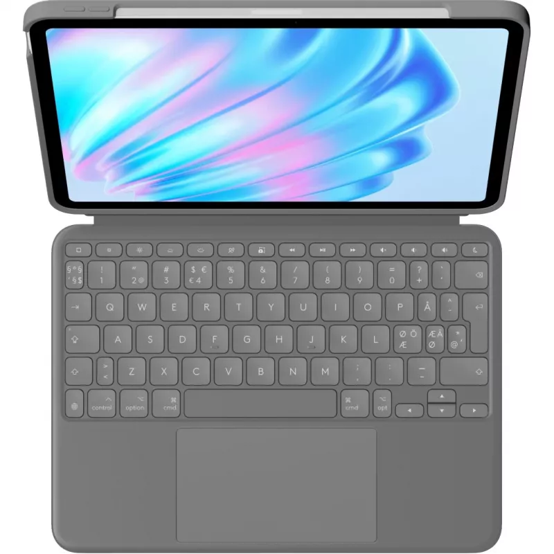 Keyboard Logitech Combo Touch QWERTY Danish Finnish Norwegian Swedish Smart Connector Grey