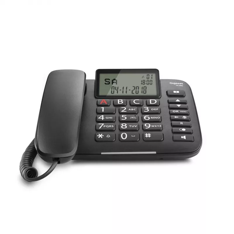 Analog telephone Gigaset DL380 Caller ID Wired handset Black