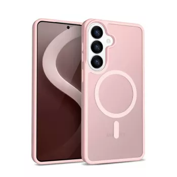 Crong Hybrid Matte Magnetic cover for Samsung Galaxy S26 — TPU/PC, pink