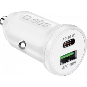 SBS Car Charger 12/24V 1x Type C PD+ USB 2.1 A white