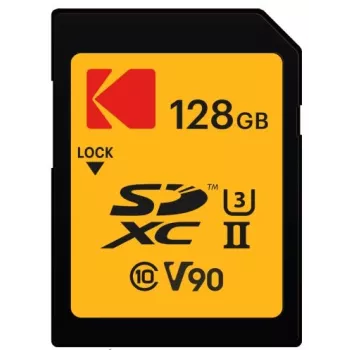 Memory card Kodak EKMSD128GUHS2V2K SDXC UHS-II 128 GB, Read 300 MB/s, Write 270 MB/s, U3 V90, Class 10