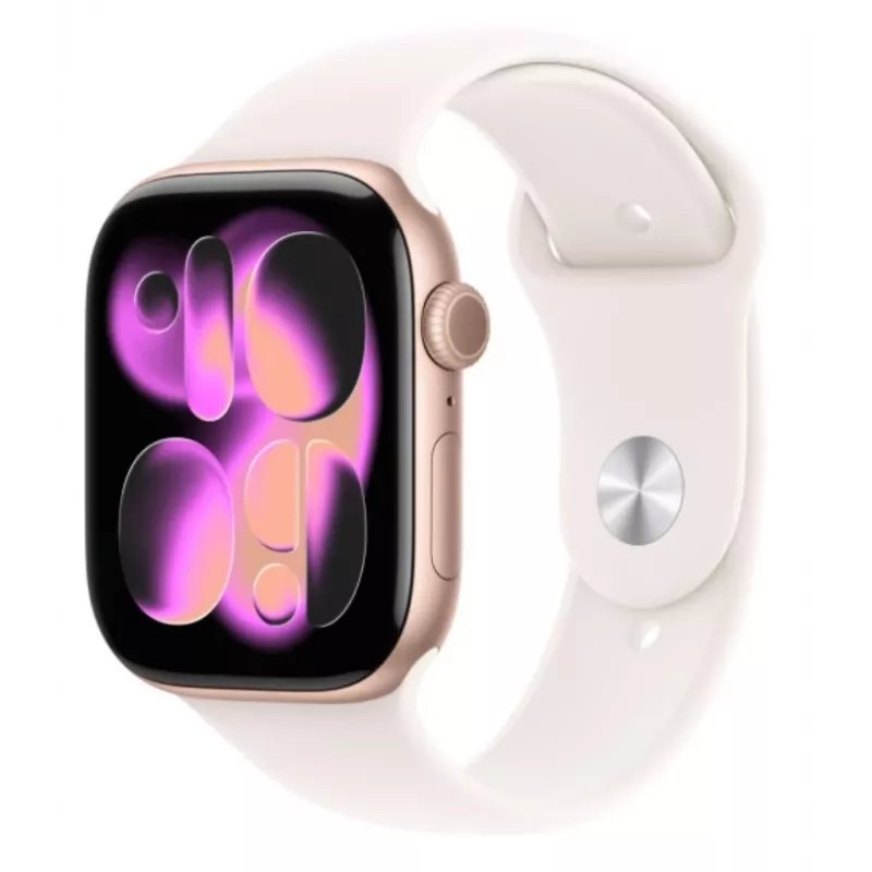 Apple Watch Series 11 GPS 46mm Rose Gold Aluminium Case with Light Blush Sport Band S/M