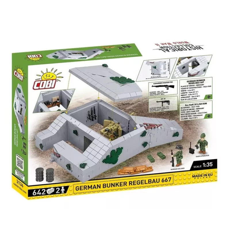 Construction Set Cobi German Bunker Regelbau 667/642 model COBI-3136 – detailed brick kit