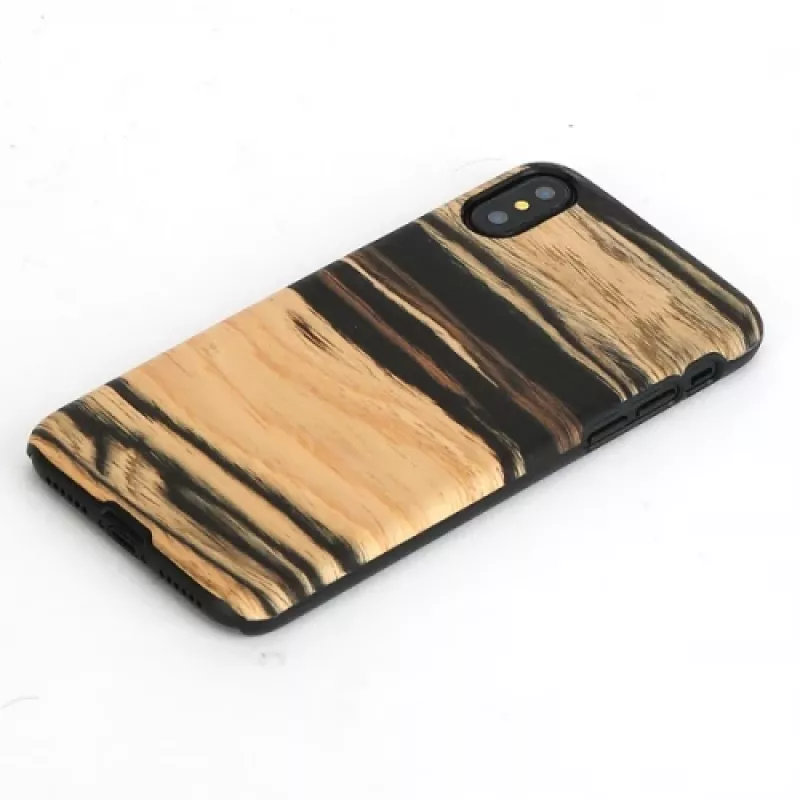 Smartphone case man and wood for iPhone X/XS — white ebony black