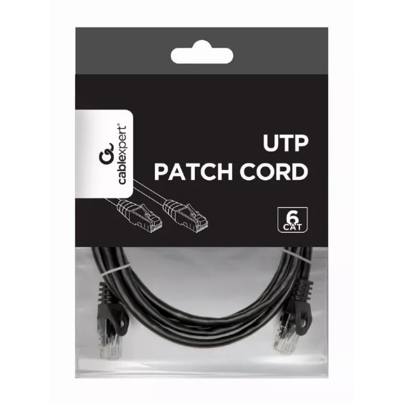 Networking cable Gembird PP6U-2M/BK RJ-45 Cat6 2m Black