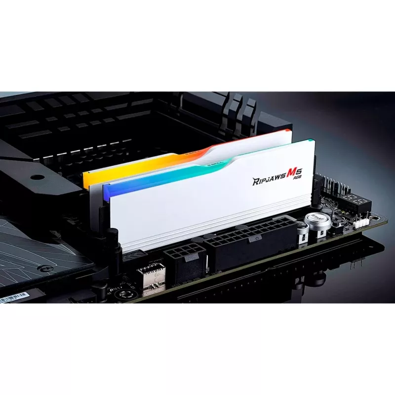 DIMM 64 GB DDR5-6000 (2x 32 GB) Dual-Kit, Memory White, F5-6000J3040G32GX2-RM5RW, Ripjaws M5 RGB, INTEL XMP