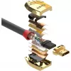 Lindy 10m Standard HDMI Cable, Gold Line, 10 m, HDMI Type A (Standard), HDMI Type A (Standard), 4096 x 2160 pixels, Gold, Grey