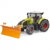 Toy tractor BRUDER Claas Axion 950 with snow chains and snow blade, scale model