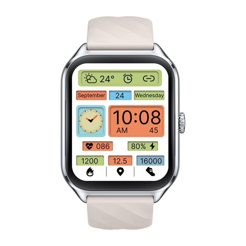 Smartwatch Zeblaze GTS 4 — 1.94 inch (4.93 cm) AMOLED 466×466 px, Touchscreen, Wi‑Fi, Metal Case, Silicone Band (White)