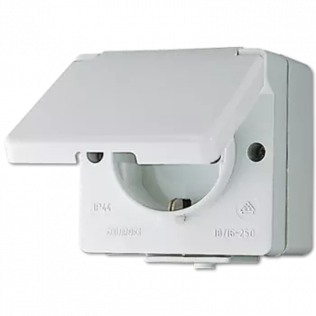Socket outlet Type F Jung 620 W — 16 A, 250 V, Duroplast housing, White, Height 47 mm