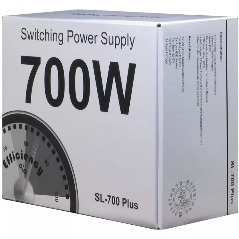 Inter-Tech SL-700 Plus - Power Supply (Internal) - ATX12V 2,4 - AC 230 V - 700 Watt - active PFC (88882141)