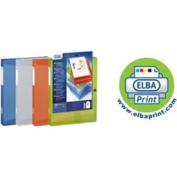 ELBA Polyvision Filing Box, A4, PP, Fill Height 40mm, Transparent Front Pocket, Transparent (994034 FL)