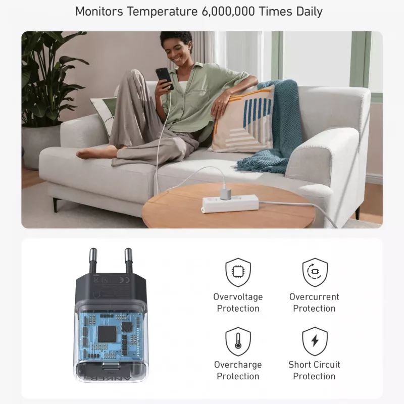 Indoor Charger Anker 511 Nano A2337G11 — 30 W USB-C, Black