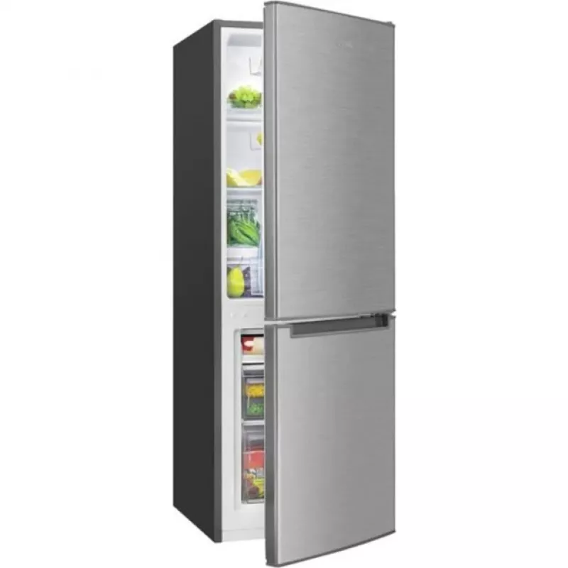 Freestanding fridge BOMANN KG 7359, 173 L (121 L fridge + 52 L freezer), stainless steel, C energy