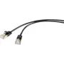 Renkforce RJ45 RF-4538188 Network Cable, Patch Cable CAT 8.1 F/FTP 1.00 m Black ultra-thin, Gold-Plated Plug Contacts (RF-4538188)