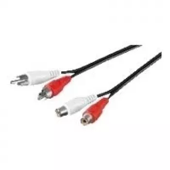 Wentronic Goobay RCA-Extension Cable, 10 m - 2x RCA-Plug (Audio left/right) > 2x RCA-Socket (Audio left/right) (50437)