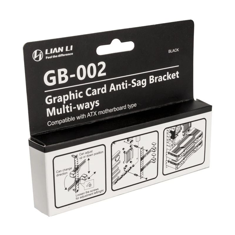 Graphic card holder Lian Li GB-002 Steel Universal 128.4 mm x 104 mm, black, supports 2 GPUs