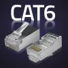 RJ45 modular connector QOLTEC 54556 CAT6 FTP, silver, 18×22×11 mm, pack of 100