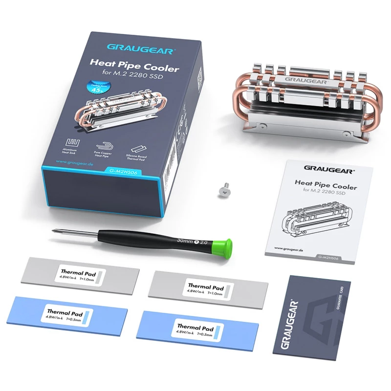 Heatsink/Radiator GRAUGEAR G-M2HS06 Aluminium Copper for M.2 NVMe SSD