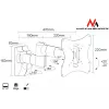 Wall mount MACLEAN MC-503A S for 23 inch–42 inch screens, tilt ±20°, VESA 75×75–200×200, 30 kg, silver