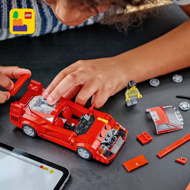 LEGO Speed Champions Ferrari F40 Supercar Buildable Vehicle Toy Model Car for 9 Plus Year Old Boys and Girls with Driver Minifigure Kids' Bedroom D
