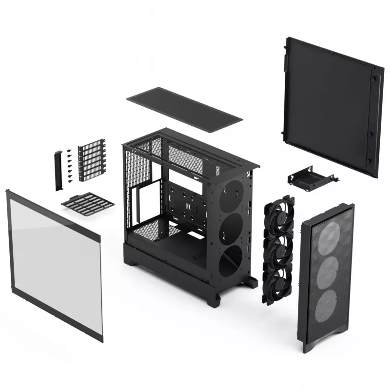 PC case Fractal Design Pop 2 Air Black TG Midi Tower — ATX, 3x 120 mm front fans, supports 2.5 inch & 3.5 inch drives