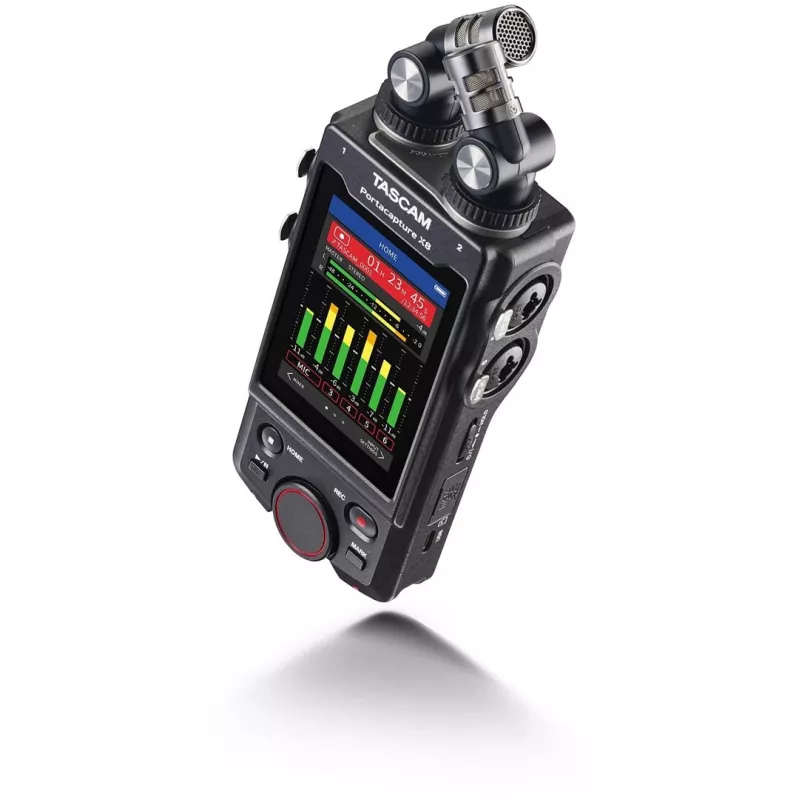 Portable multi-track audio recorder Tascam Portacapture X8 — 6‑channel, 24/32‑bit, up to 96 kHz, 4 XLR/TRS combo inputs, SD card, USB‑C, battery or mains