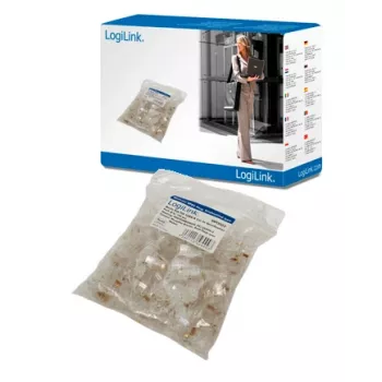 RJ-45 Wire Connector LOGILINK MP0002, CAT5e, transparent, pack of 100