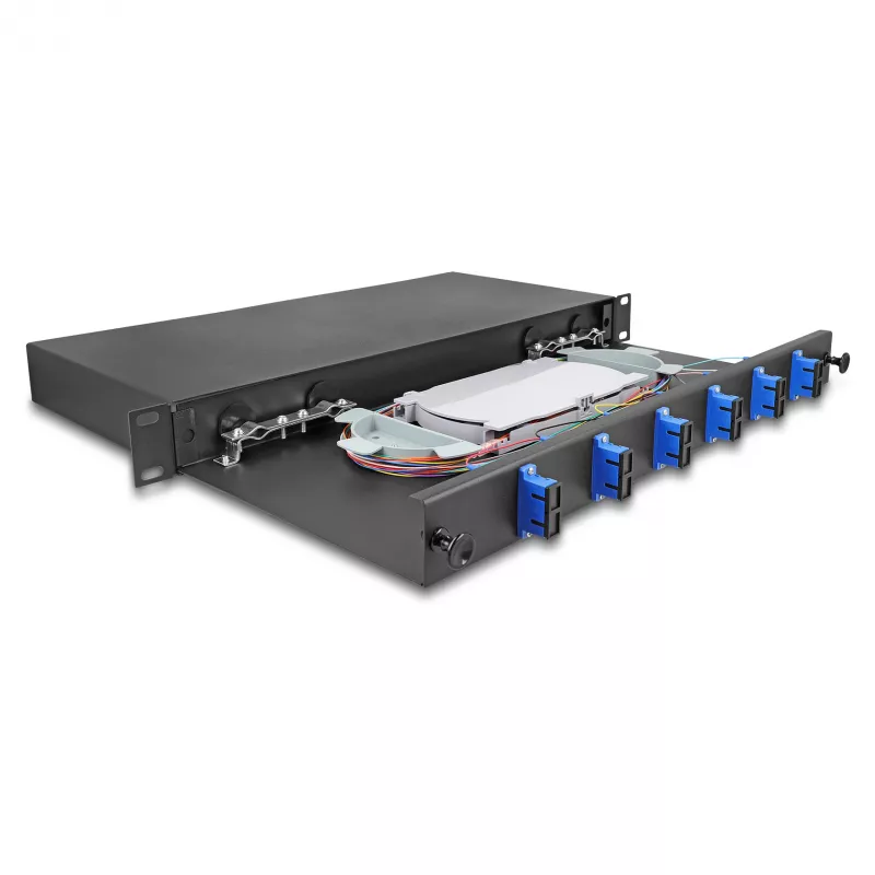 DeLOCK 19 inch Optical Fiber Splice Box 6 x SC Duplex OS2 1U