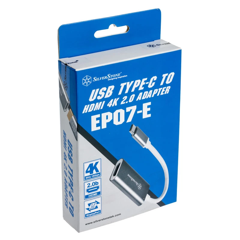 Adapter SILVERSTONE USB 3.1 Type-C to HDMI 2.0b SST-EP07C-E, video output adapter