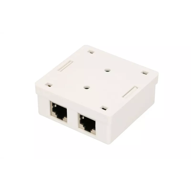 Surface-mount network socket Extralink EX.9649 — 2x RJ45 Cat5e STP