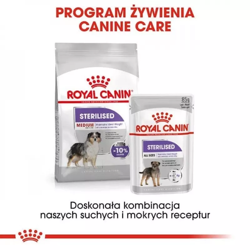 Dry dog food Royal Canin Medium Sterilised Adult 12 kg — for sterilised medium-breed adult dogs, Poultry, Protein 28%, Fat 13%