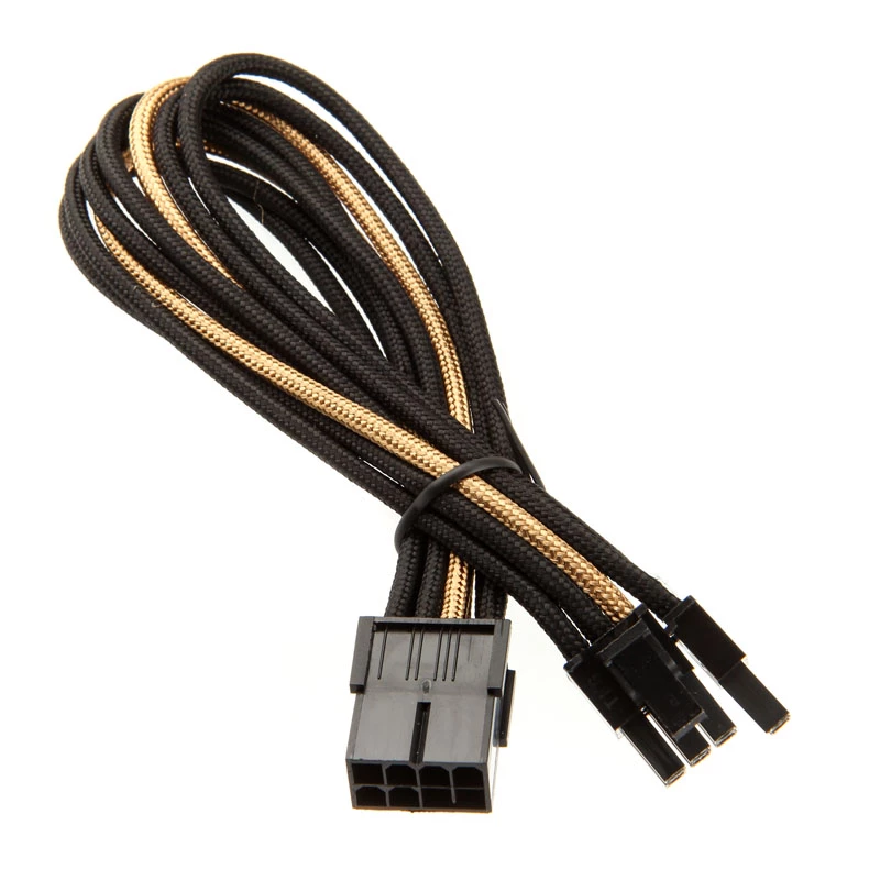SilverStone PCI-8-Pin to PCIe-6+2-Pin Cable, 250mm - black/gold