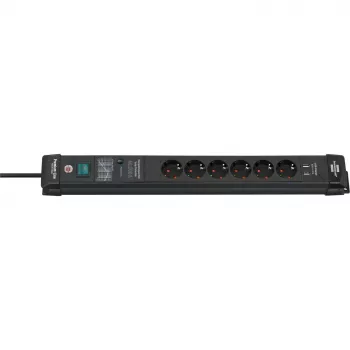 Power Extension Cord Brennenstuhl 1951160606 3m 6 AC Outlets Indoor Black