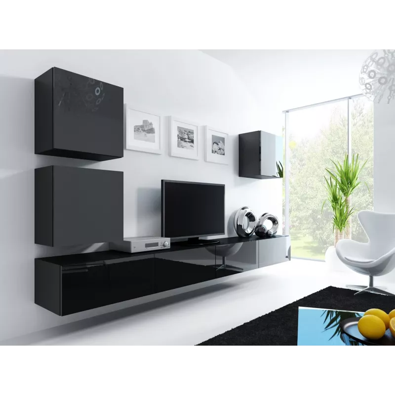 Cama TV Stand VIGO '180' 30/180/40 black/black gloss