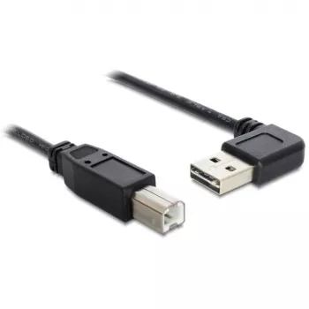 DeLOCK Easy - USB Cable - USB (M) left/right Angled, umkehrbar to USB Type B (M) - USB2.0 - 50cm - Black (85167)