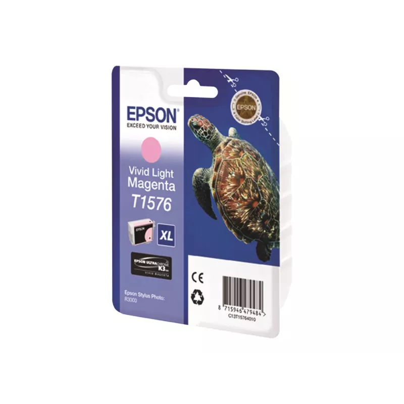Epson Turtle T1576 Vivid Light Magenta, High (XL) Yield, Vivid light magenta, Pigment-based ink, 25.9 ml, 1 pc(s), 2300 pages