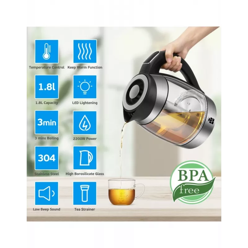 Electric kettle Forme FKG-448 1.7L 2200W Black
