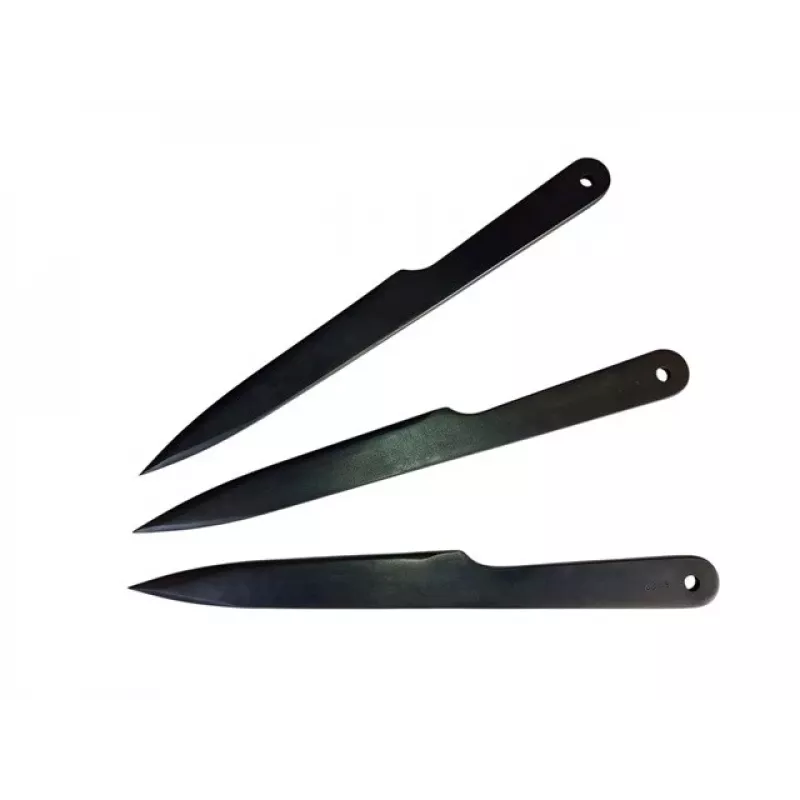 Throwing knife set KAL22 KAL22-CZ — 3 black steel throwing knives, blade 165 mm, length 275 mm, weight 240 g