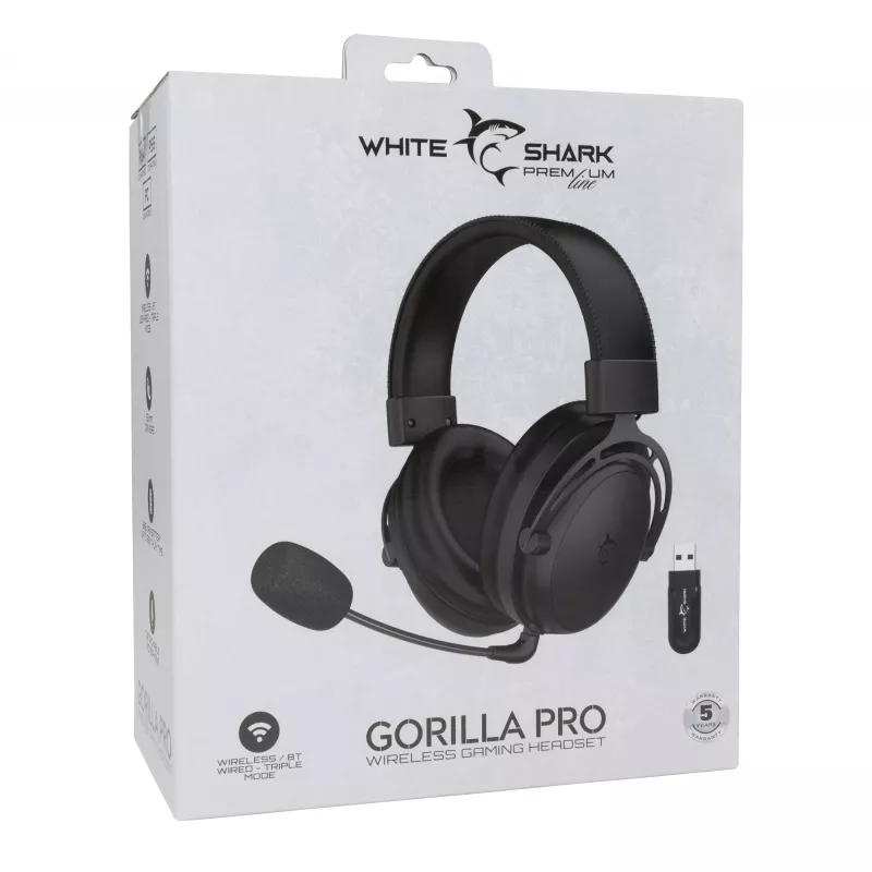 Headphones White Shark WGH-2443 Gorilla Pro Black